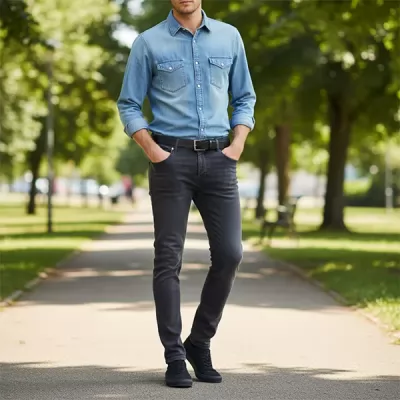 PANTALON JEAN LUMBERJACK HOMME SLIM GRIS